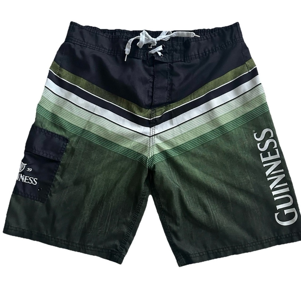 Guinness Official Green Black Board Shorts Swim Trunks Men’s XL St. Paddy Irish